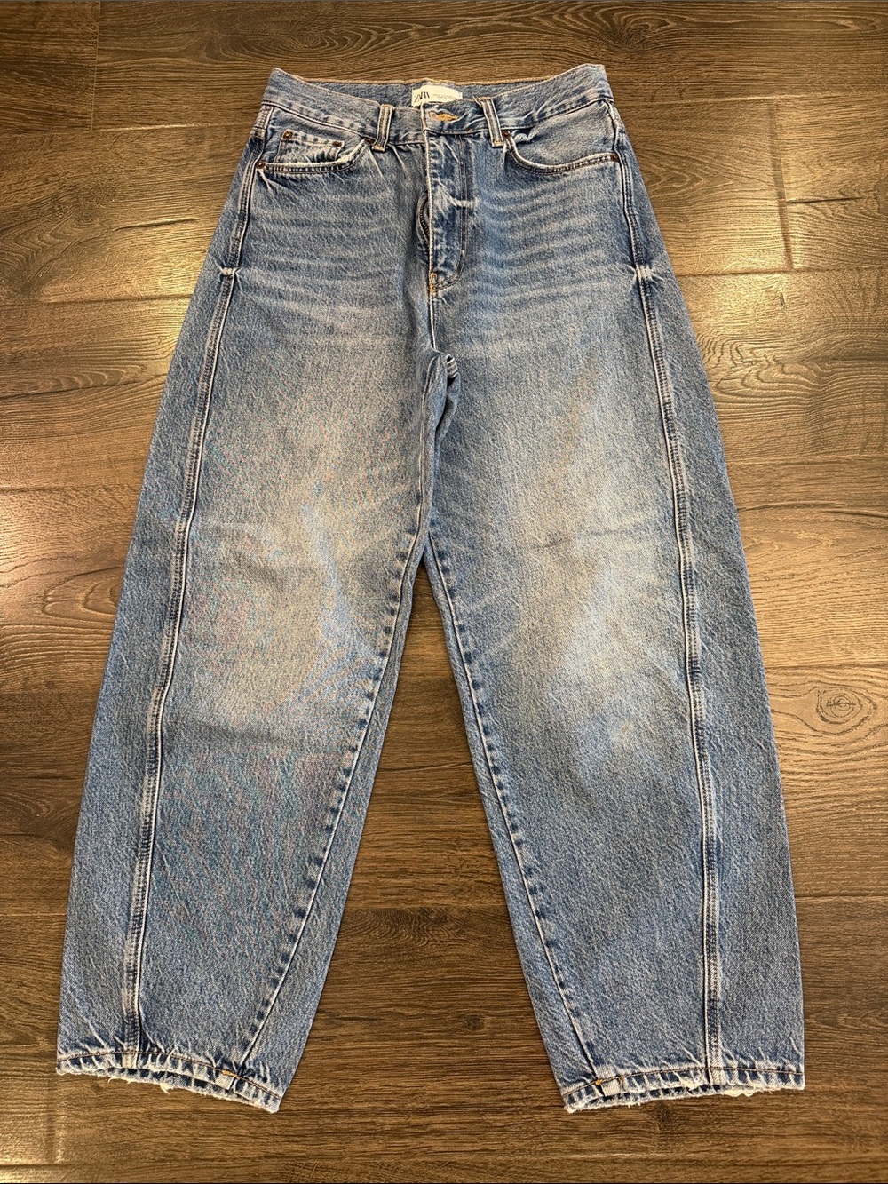 Zara Baggy/baloon High-Waist Women's Jeans in Light Blue